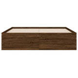 Bed Frame with Drawers without Mattress Brown Oak 120x190 cm Small Double