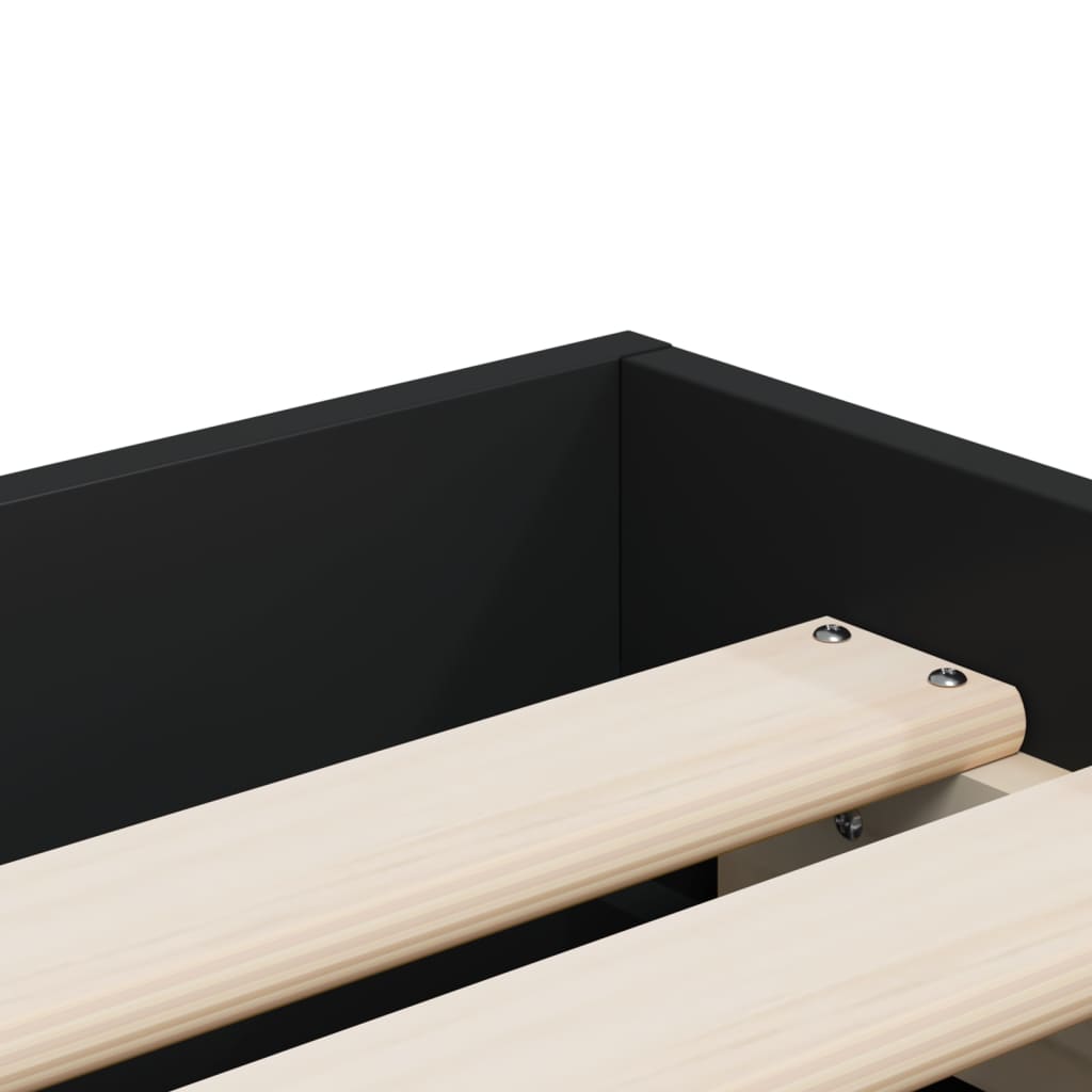 Bed Frame with Drawers without Mattress Black 90x190 cm Single