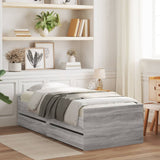 Bed Frame without Mattress Grey Sonoma 75x190 cm Small Single Small Single