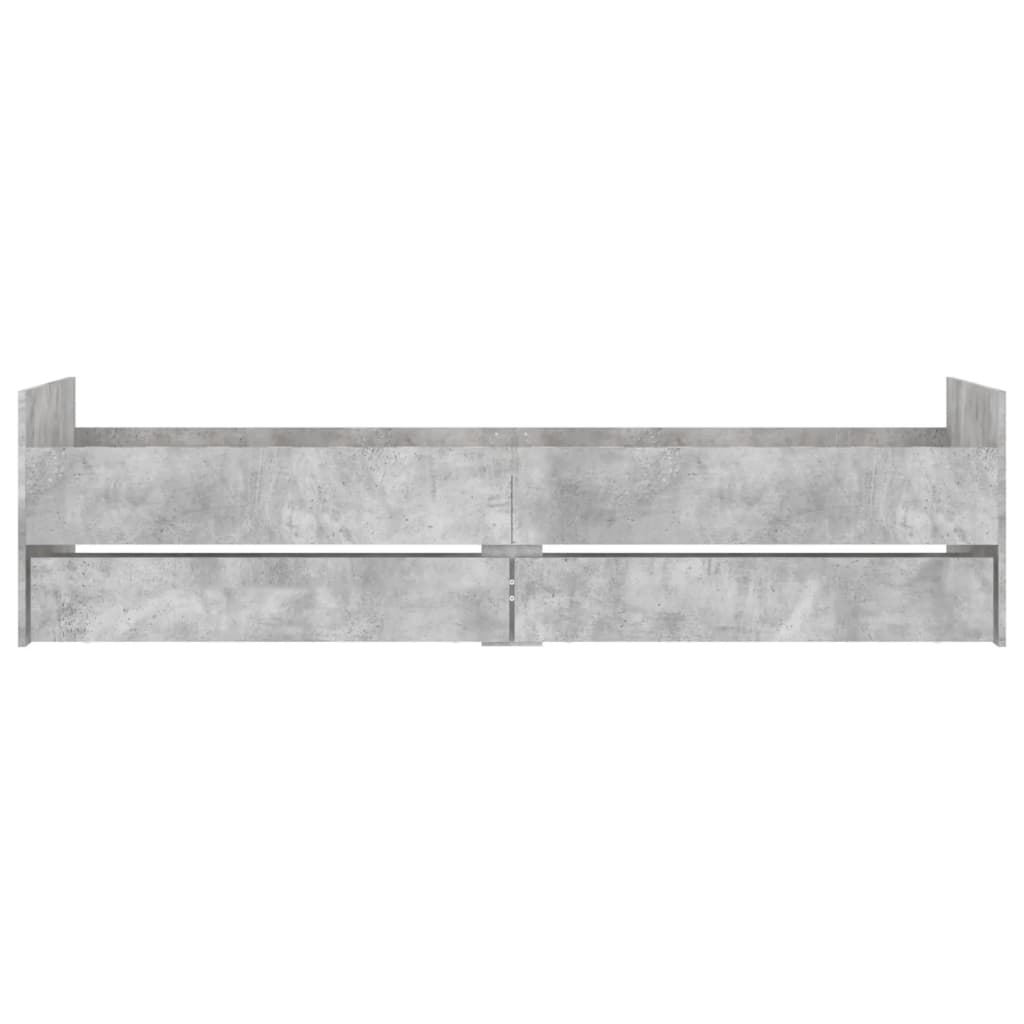 Bed Frame with Drawers without Mattress Concrete Grey 90x190 cm Single