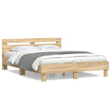 Bed Frame without Mattress Sonoma Oak 140x190 cm