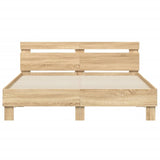 Bed Frame without Mattress Sonoma Oak 140x190 cm