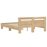 Bed Frame without Mattress Sonoma Oak 140x190 cm