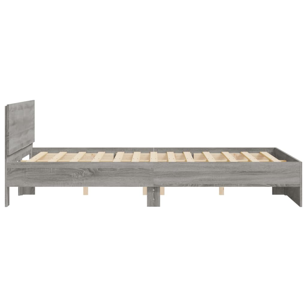 Bed Frame without Mattress Grey Sonoma 150x200 cm King Size