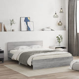 Bed Frame without Mattress Grey Sonoma 150x200 cm King Size