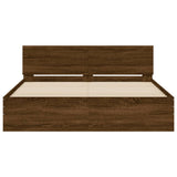 Bed Frame without Mattress Brown Oak 140x190 cm