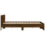 Bed Frame without Mattress Brown Oak 140x190 cm