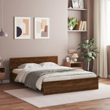 Bed Frame without Mattress Brown Oak 140x190 cm