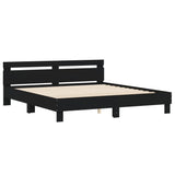 Bed Frame with LED without Mattress Black 180x200 cm Super King