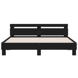 Bed Frame with LED without Mattress Black 180x200 cm Super King