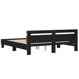 Bed Frame with LED without Mattress Black 180x200 cm Super King