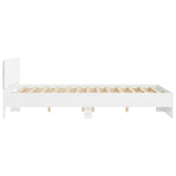 Bed Frame with LED without Mattress White 150x200 cm King Size