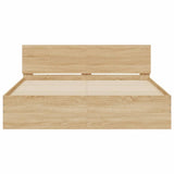 Bed Frame with LED without Mattress Sonoma Oak 150x200 cm King Size