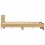 Bed Frame with LED without Mattress Sonoma Oak 150x200 cm King Size