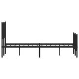 Metal Bed Frame without Mattress with Footboard Black 120x190cm