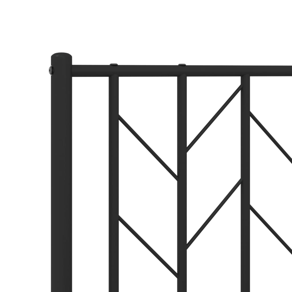 Metal Bed Frame without Mattress with Footboard Black 120x190cm