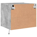 Wall-mounted Bedside Cabinets with LED Lights 2 pcs Concrete Grey