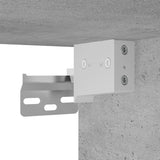 Wall-mounted Bedside Cabinet with LED Lights Concrete Gery