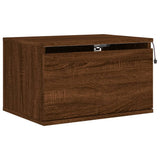 Wall-mounted Bedside Cabinets with LED Lights 2 pcs Brown Oak