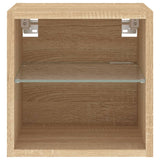 TV Wall Cabinets with LED Lights 2 pcs Sonoma Oak 30x28.5x30 cm