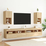 TV Cabinet with LED Lights Sonoma Oak 30.5x30x60 cm