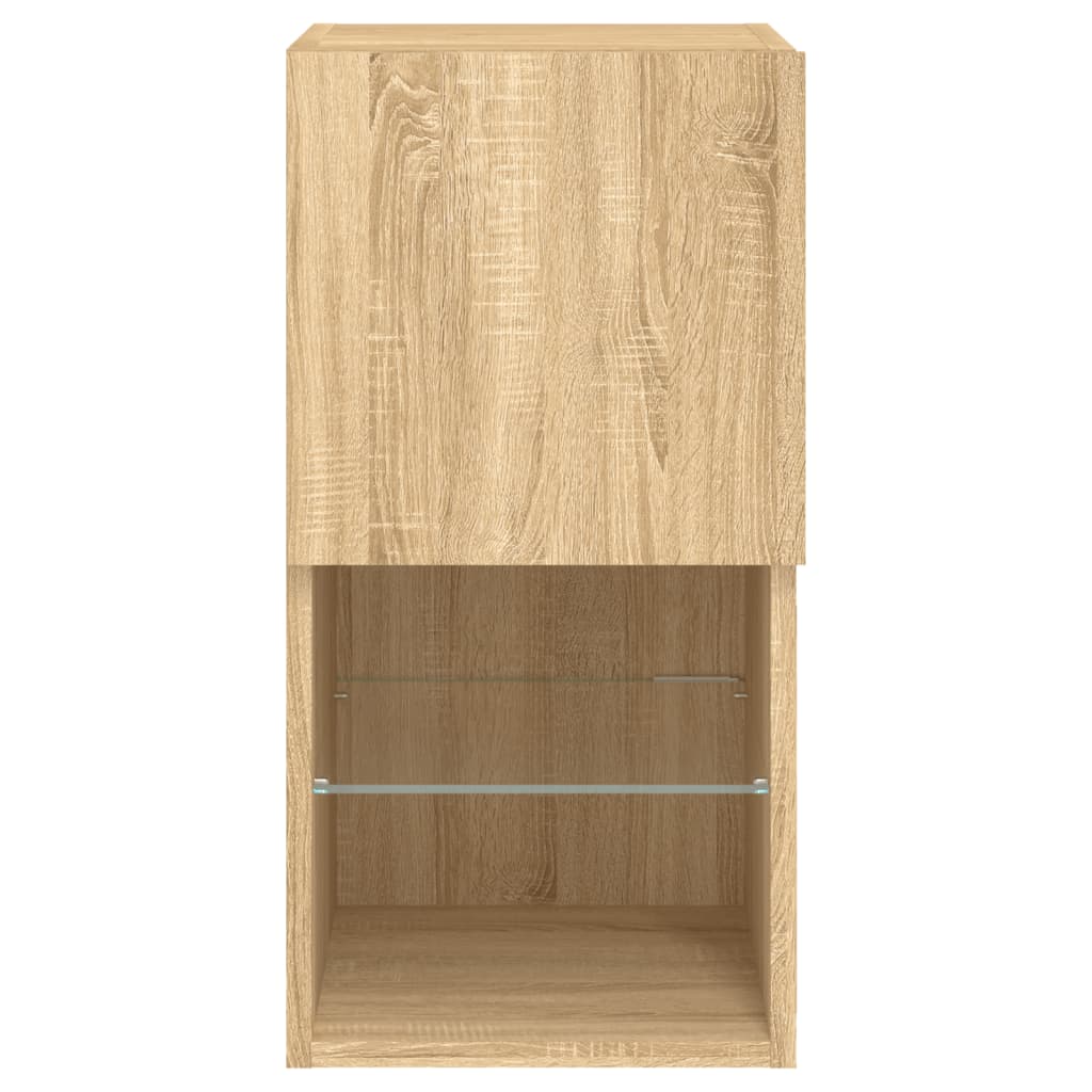 TV Cabinet with LED Lights Sonoma Oak 30.5x30x60 cm