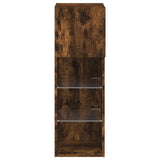 TV Cabinet with LED Lights Smoked Oak 30.5x30x90 cm