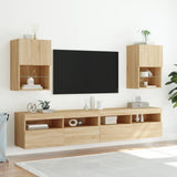 TV Cabinet with LED Lights Sonoma Oak 40.5x30x60 cm