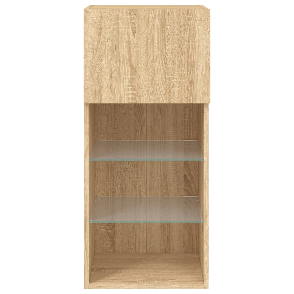 TV Cabinet with LED Lights Sonoma Oak 40.5x30x90 cm