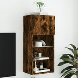 TV Cabinet with LED Lights Smoked Oak 40.5x30x90 cm