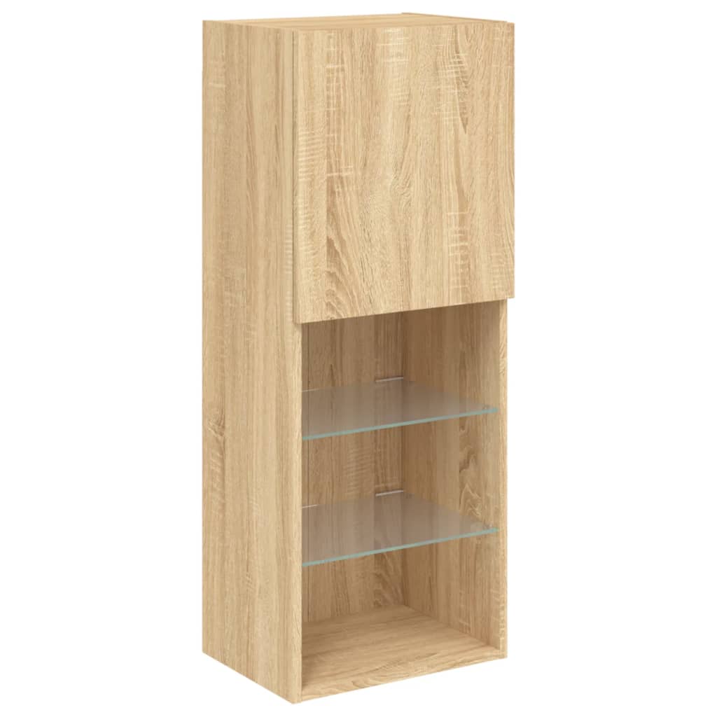 TV Cabinet with LED Lights Sonoma Oak 40.5x30x102 cm