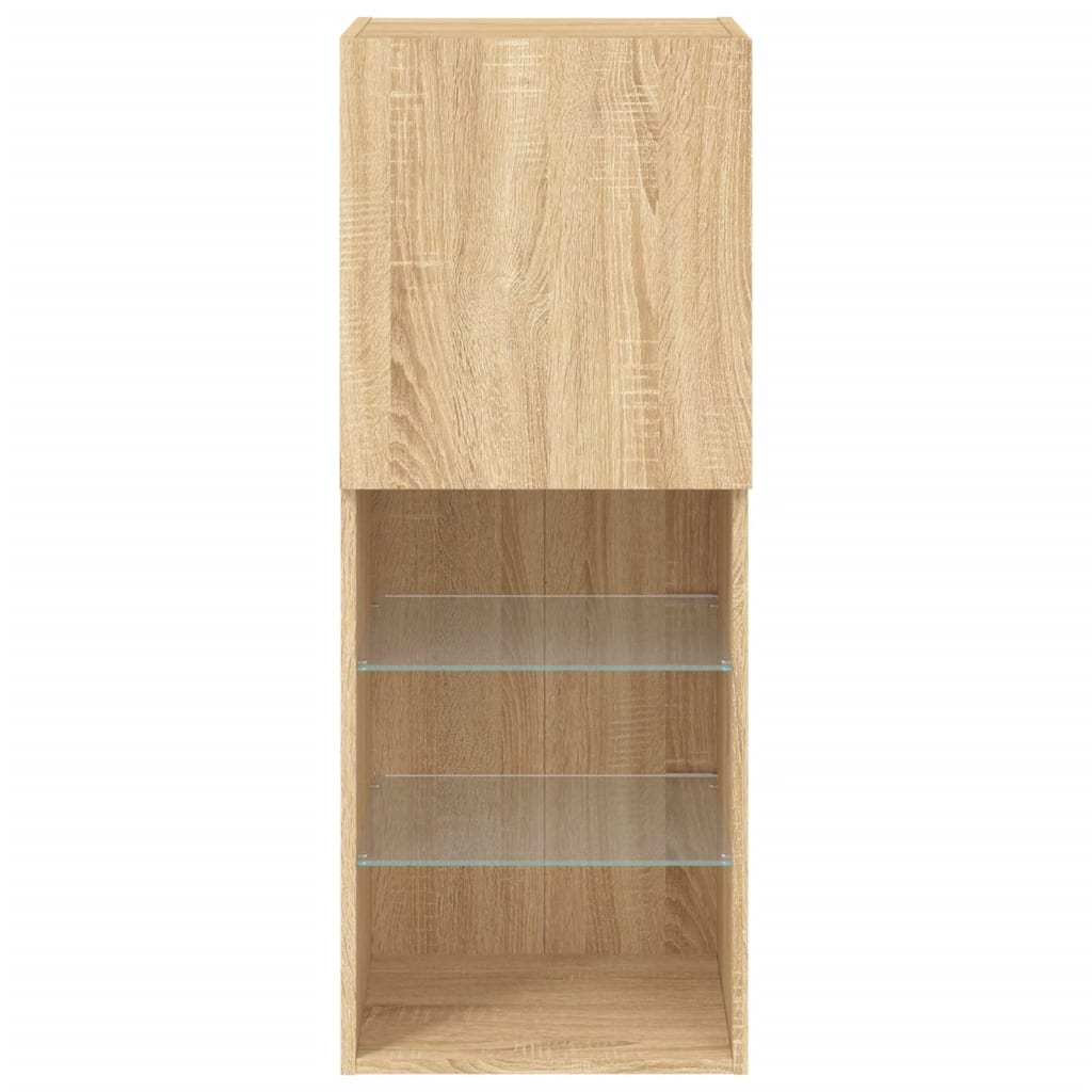 TV Cabinet with LED Lights Sonoma Oak 40.5x30x102 cm