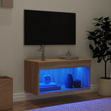 TV Cabinet with LED Lights Sonoma Oak 60x30x30 cm