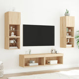 TV Cabinet with LED Lights Sonoma Oak 60x30x30 cm