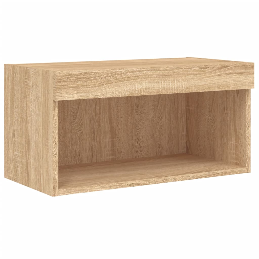 TV Cabinet with LED Lights Sonoma Oak 60x30x30 cm