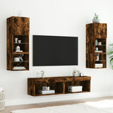 TV Cabinet with LED Lights Smoked Oak 60x30x30 cm