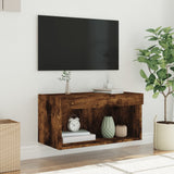 TV Cabinet with LED Lights Smoked Oak 60x30x30 cm