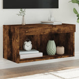 TV Cabinet with LED Lights Smoked Oak 60x30x30 cm