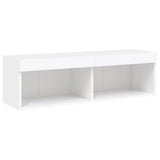 TV Cabinet with LED Lights White 100x30x30 cm