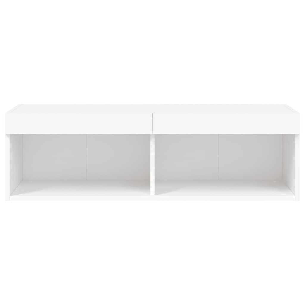 TV Cabinet with LED Lights White 100x30x30 cm