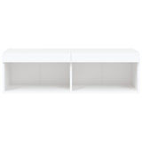 TV Cabinet with LED Lights White 100x30x30 cm