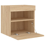 TV Wall Cabinets with LED Lights 2 pcs Sonoma Oak 40x30x40 cm