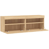 TV Wall Cabinets with LED Lights 2 pcs Sonoma Oak 60x30x40 cm