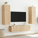 TV Wall Cabinets with LED Lights 2 pcs Sonoma Oak 80x35x31 cm