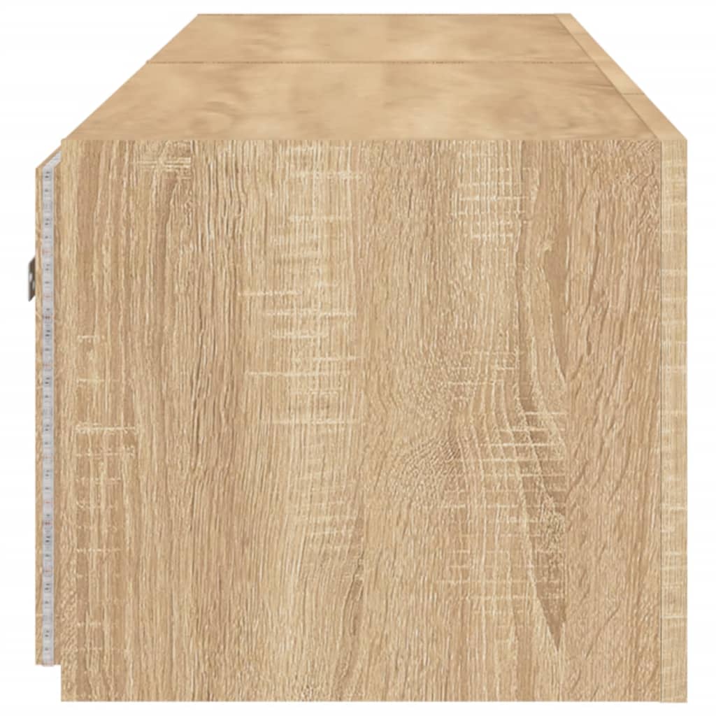 TV Wall Cabinets with LED Lights 2 pcs Sonoma Oak 80x35x31 cm