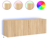 TV Wall Cabinets with LED Lights 2 pcs Sonoma Oak 60x35x41 cm