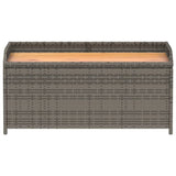 Storage Bench Grey 100x50x52 cm Poly Rattan and Acacia Wood