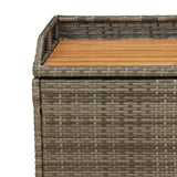 Storage Bench Grey 100x50x52 cm Poly Rattan and Acacia Wood