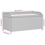 Storage Bench Grey 100x50x52 cm Poly Rattan and Acacia Wood