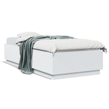 Bed Frame with LED without Mattress White 90x200 cm